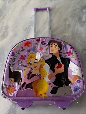 Disney Purple Rapunzel & Flynn Rolling Kids Backpack